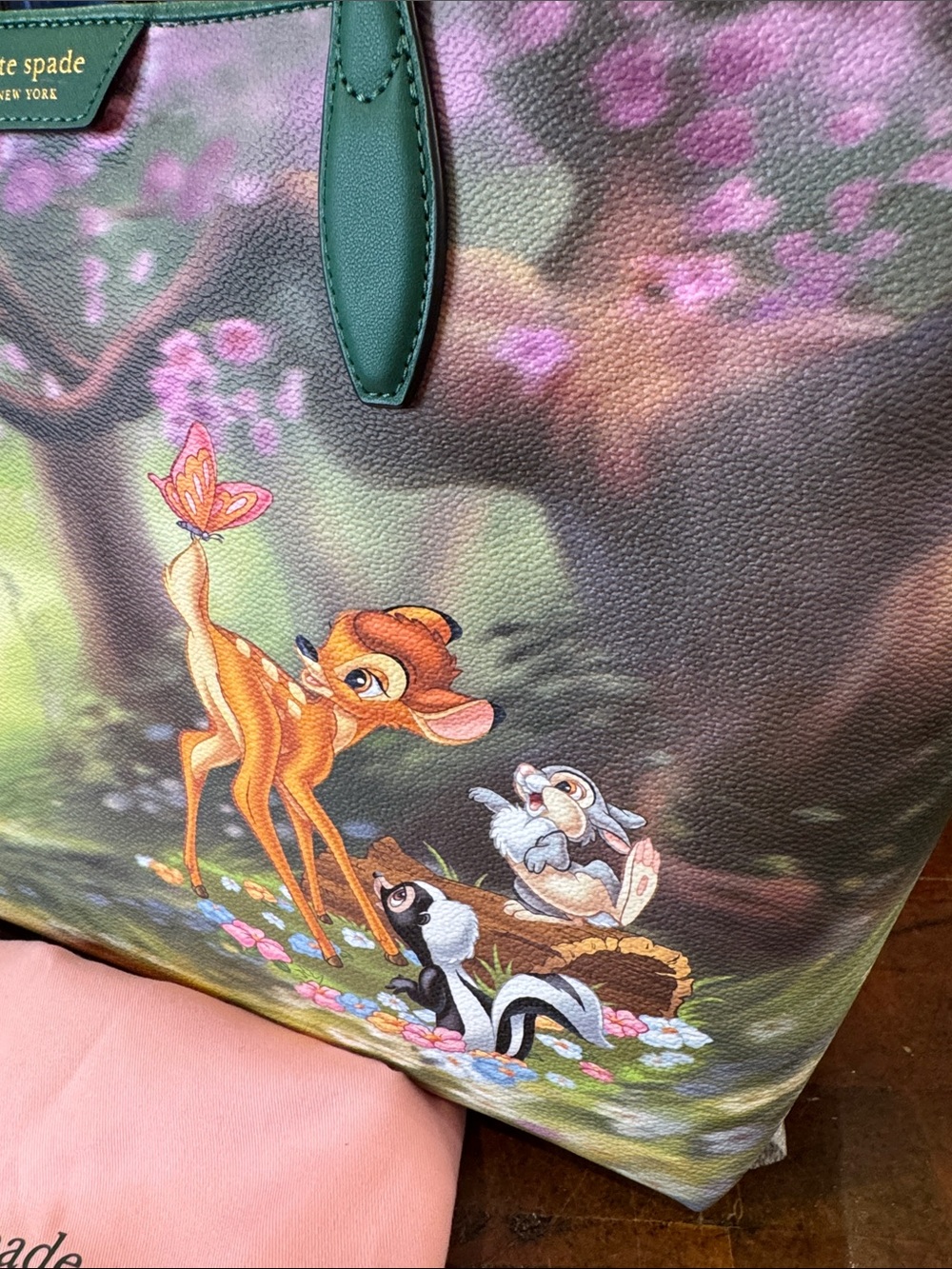 kate spade x Disney Bambi Print Tote with Green Handles - Picture 3 of 14
